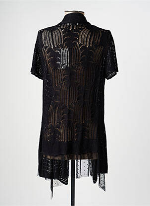 Gilet manches courtes maille tricot noir PAUL BRIAL femme