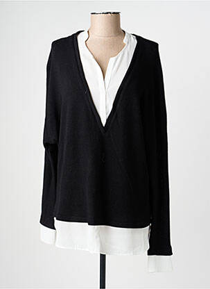 Pull coupe droite manches longues noir EMA BLUE'S femme