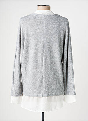 Pull coupe droite manches longues gris EMA BLUE'S femme