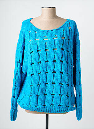 Pull coupe droite manches longues bleu SEE THE MOON femme