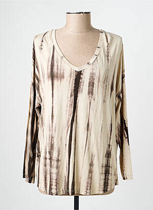 T-shirt imprimé fantaisie manches longues beige SEE THE MOON femme