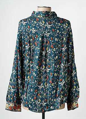 Chemisier tissage crêpe manches longues vert AGATHE & LOUISE femme