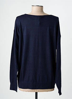 Pull tissage chiné manches longues bleu THALASSA femme