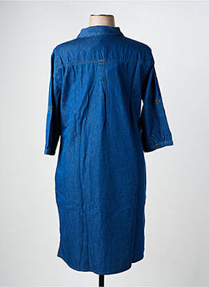 Robe mi-longue manches 3/4 manches 3/4 bleu AGATHE & LOUISE femme