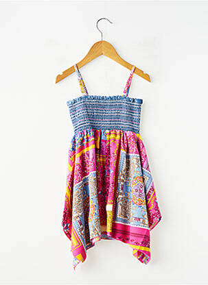 Robe mi-longue fines bretelles fines bretelles bleu CHICAPRIE fille
