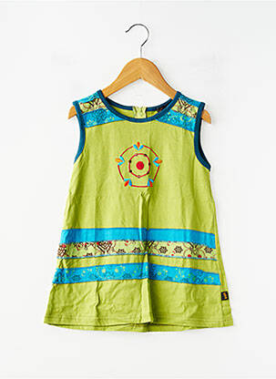 Robe mi-longue sans manche sans manche vert GOA fille