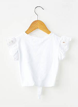 Top coupe droite manches courtes blanc LOLILOL fille