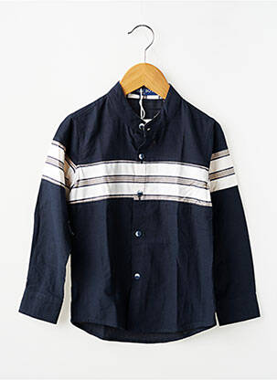 Chemise manches longues coupe droite bleu FREE BOY garçon