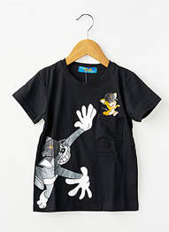 T-shirt coupe droite manches courtes noir TINA FASHION garçon