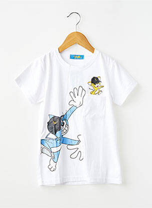 T-shirt coupe droite manches courtes blanc TINA FASHION garçon