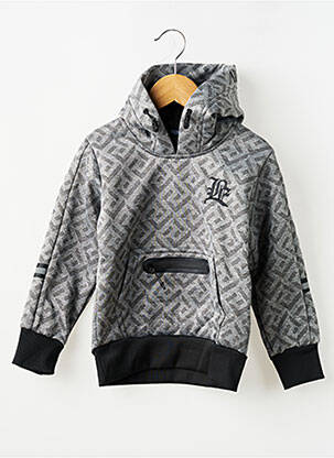 Sweat-shirt à capuche imprimé fantaisie manches longues gris BOYS COLLECTION garçon