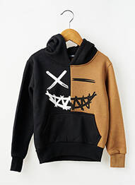 Sweat-shirt à capuche poches manches longues noir SQUARED & CUBED garçon
