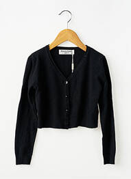 Gilet manches longues coupe droite noir FANNY LOOK fille