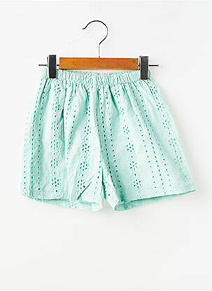 Short coupe droite taille élastique bleu MINI MIGNON fille