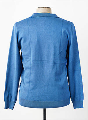 Pull col polo manches longues bleu BRUNO LEONI homme