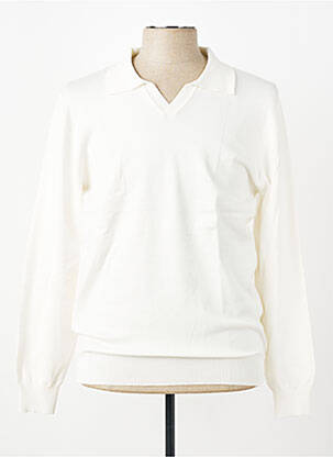 Pull col polo manches longues blanc BRUNO LEONI homme