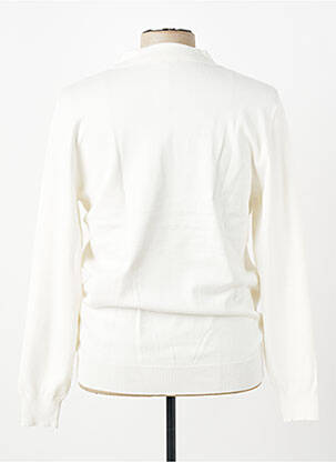 Pull col polo manches longues blanc BRUNO LEONI homme