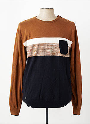 Pull stretch manches longues marron RMS26 homme
