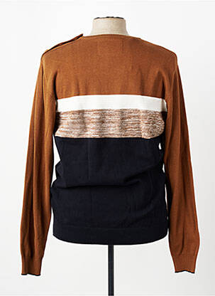 Pull stretch manches longues marron RMS26 homme