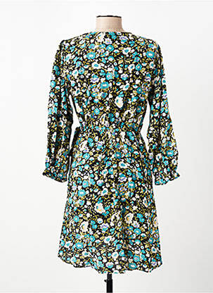 Robe courte manches 3/4 manches 3/4 bleu BY ONE femme