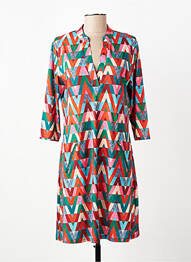 Robe courte manches 3/4 manches 3/4 orange VEGA'S femme