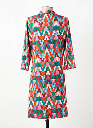 Robe courte manches 3/4 manches 3/4 orange VEGA'S femme