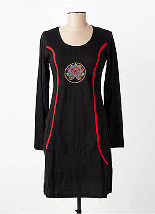 Robe courte manches longues manches longues noir IPANIMA femme