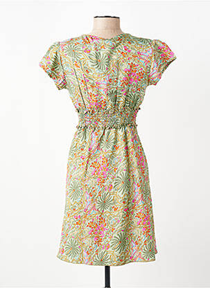 Robe courte manches courtes manches courtes vert ALLER SIMPLEMENT femme