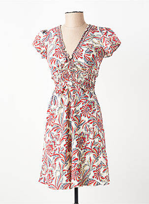 Robe courte manches courtes manches courtes rouge ALLER SIMPLEMENT femme