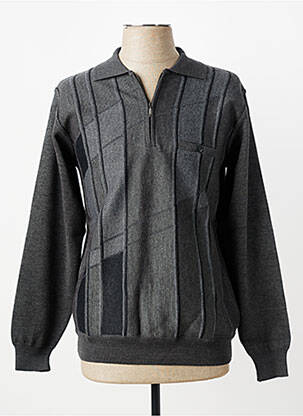Pull stretch manches longues gris BERAC homme