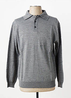 Pull stretch manches longues gris BERAC homme
