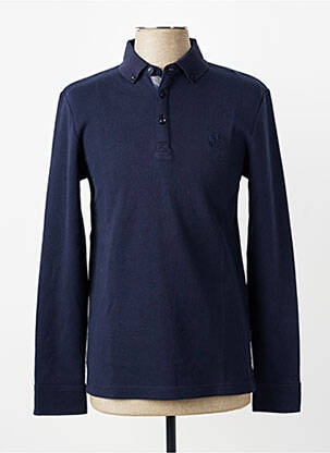 Polo manches longues manches longues bleu IZAC homme