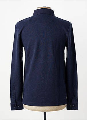 Polo manches longues manches longues bleu IZAC homme