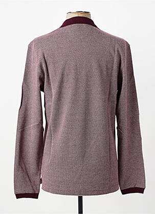 Polo tissage chiné manches longues rouge DARIO BELTRAN homme