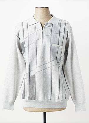 Pull stretch manches longues gris BERAC homme