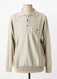 Pull stretch manches longues beige BERAC homme