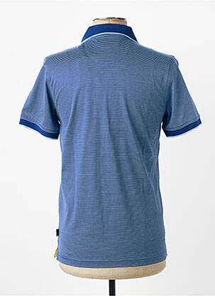 Polo imprimé rayures manches courtes bleu IZAC homme