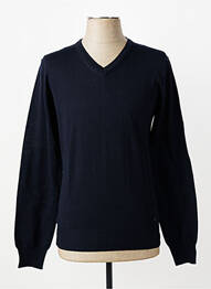 Pull col v manches longues bleu IZAC homme