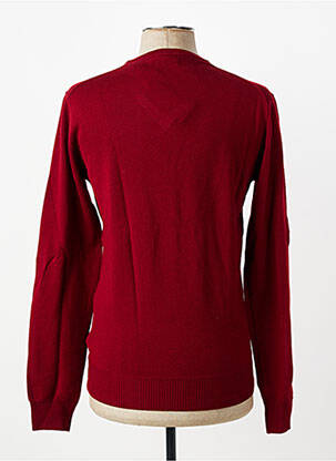 Pull col v manches longues rouge IZAC homme