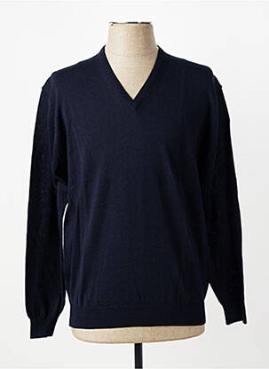 Pull col v manches longues bleu BERAC homme