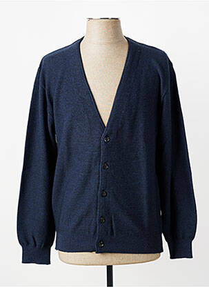 Gilet manches longues col v bleu BERAC homme