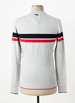 Pull stretch manches longues gris IZAC homme