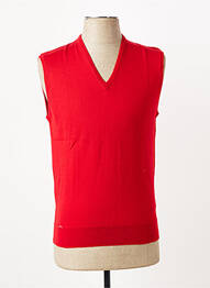 Pull col v sans manche rouge GUY DE BERAC homme
