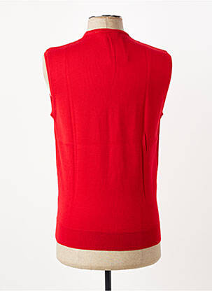 Pull col v sans manche rouge GUY DE BERAC homme