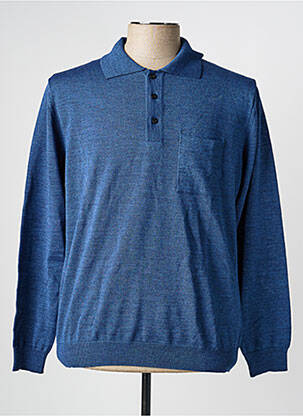 Pull tissage chiné manches longues bleu fonce BERAC femme