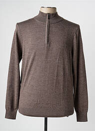 Pull stretch manches longues marron CAVALIERI MILANO homme