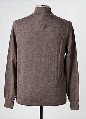 Pull stretch manches longues marron CAVALIERI MILANO homme