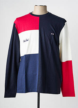 T-shirt stretch manches longues bleu EDEN PARK homme