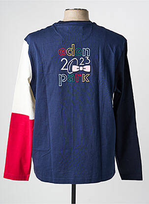 T-shirt stretch manches longues bleu EDEN PARK homme