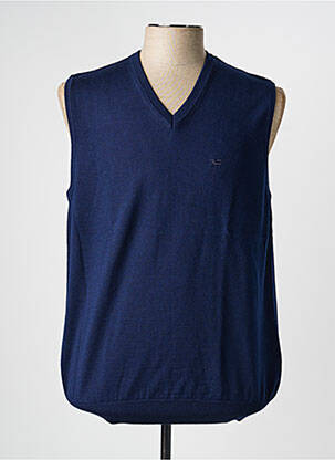 Pull col v sans manche bleu BEST GUEST homme